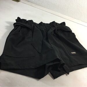 Justice Active Girls Shorts Black Belted Size 7 NWT